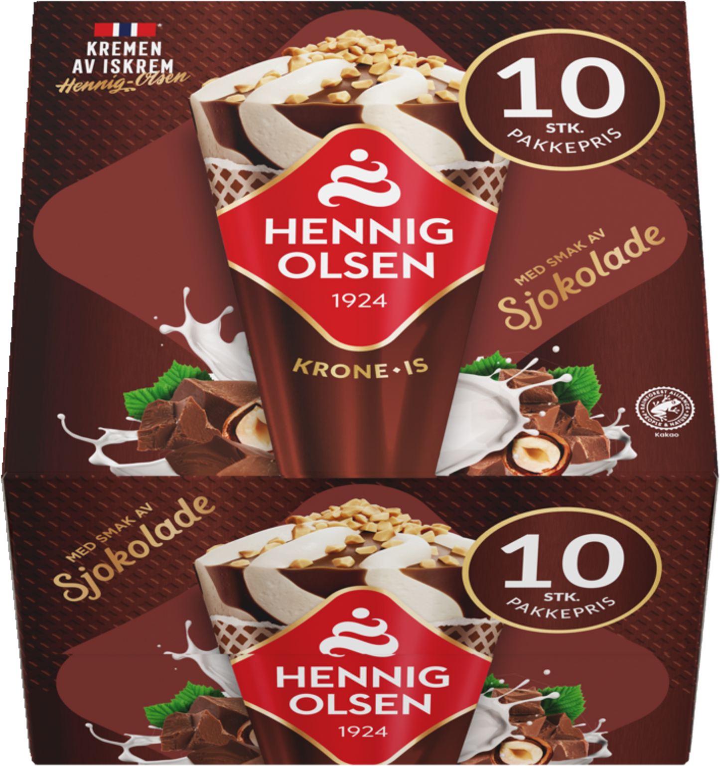 Krone-is Sjokoladesmak 10stk