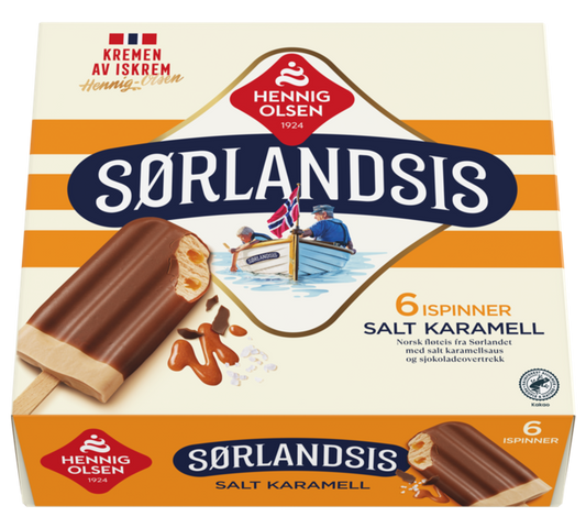 Sørlandsis Salt Karamell 6 Stk, Fløteis